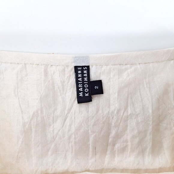 Marianne Kooimans Ivory Silk Layered Pencil Skirt Hand Loomed Textured Midi 2 M - Picture 8 of 12